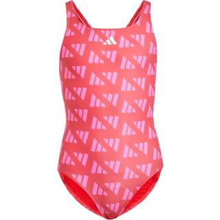 Logo Graphic V-Back Kids badedragt - Semi Lucid Red / Lucid Pink - 110