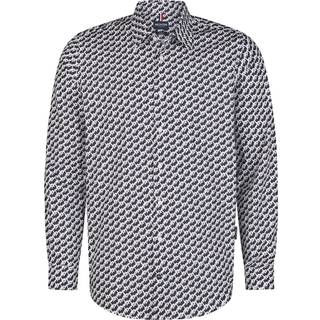 HECHTER PARIS Herren Hemd blau gemustert