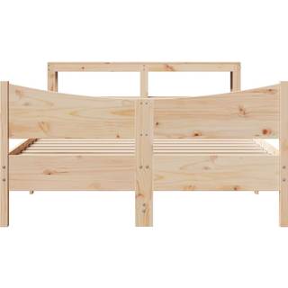sengeramme med sengegavl 150x200 cm massivt fyrretræ