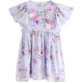 Next Lilac Purple Angel Sleeve Embellished Dress (3-16yrs) - 128 cm (8 Years)