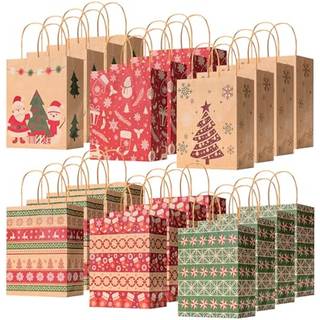 Mr. Pen- Julegaveposer med håndtag 24 pakker 6 Styles julepapirposer Juleposer til gaver Ferie gaveposer Julegavesaske Julepose Xmas Gaveposer Xm