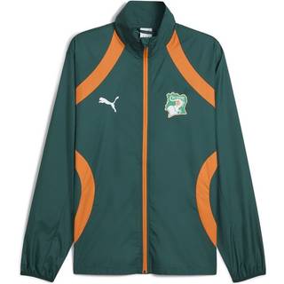 PUMA Ivory Coast 2025 Pre-match Woven Jacket Men, Clothing, Dark Myrtle/Rickie Orange, XS