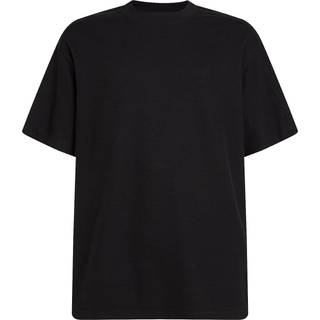 Brushed Rib Cotton T-shirt - Black - XXS