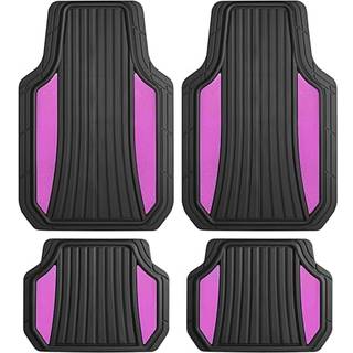 Motor Trend Chrometech Car Floor Mats Full Set - Holdbare gummigulvmåtter til biler med to tone accent All vejrinteriør beskyttelse til for og ba