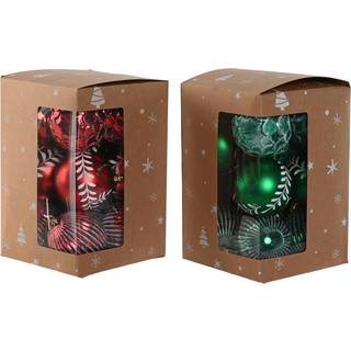 Julekugler Home ESPRIT Rød Grøn PVC 16 x 16 x 24 cm (2 enheder)