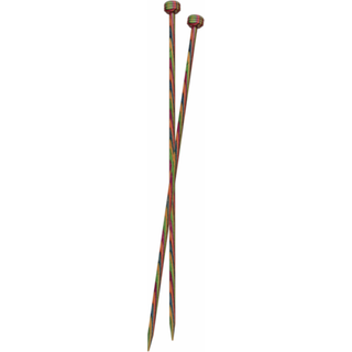 KnitPro Symfonie Jumperpinde 25 cm (3.00-12.00mm) 10.00 mm Materiale:Højpoleret, multifarvet birketræ Typer: Jumperpinde Størrelser: 3.00-12.00 mm. Længde:25 cm.