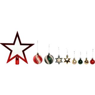 Julekugler Home ESPRIT Rød Grøn Polyetylen 21 x 6,5 x 27 cm (53 Dele)