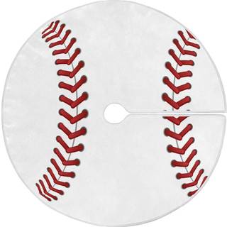 Wellay Sport Baseball Print Christmas Tree Nederdel Rustik Xmas Ornamenter Holiday Party Decorations Mat 36 in