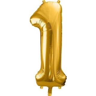 Folieballon "1" H:86 cm - flere varianter - assorteret (På lager i butik)