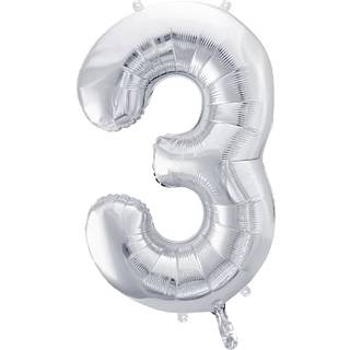 Folieballon "3" H:86 cm - flere varianter - assorteret (På lager i butik)