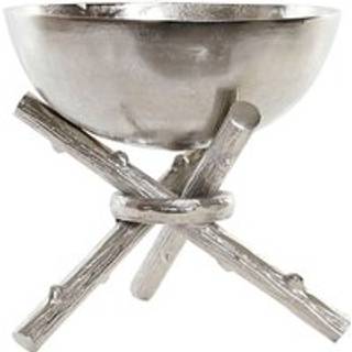 Borddekoration Home ESPRIT Sølvfarvet Aluminium 30 x 30 x 28 cm