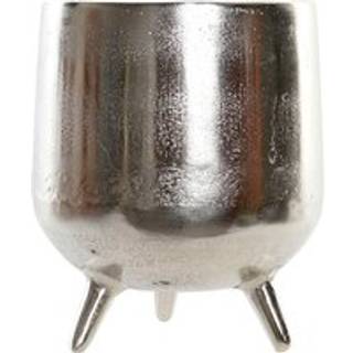 Borddekoration Home ESPRIT Sølvfarvet Aluminium 21 x 21 x 25 cm