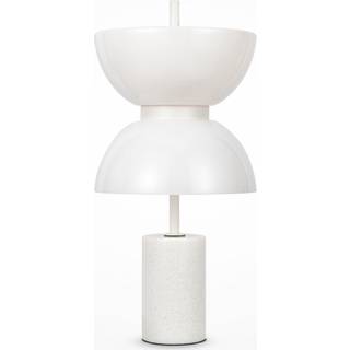 Maytoni LED-bordlampe Kyoto, hvid, højde 46 cm, marmor