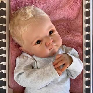 Maihao Reborn Baby Dolls Livige blonde Blue Eyes Girl Soft Body, der ser det virkelige liv nyfødte baby dukker realistisk 18 tommer genfødt dukke