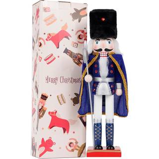 Combiubiu 14,8 tommer juledekorationer nøddeknækker ornamenter træ nøddeknækker figurer festlig samlerobjekter gave gaver fortable desktop pejs t