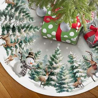 Julgrant kjol 36 tum julgran ornament rustik Xmas träd snögubbe kjolar matta för heminredning Xmas festträd semester dekorationer inomhus