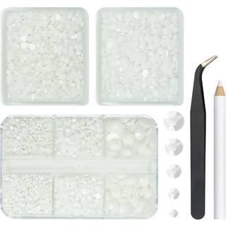 qiipii 3 kasser 5070 stk hvid harpiks fladback rhinestones til udformning af ren hvid fladback gelé harpiksten sten 2 mm 3mm 4 mm 5 mm 6mm ikke h