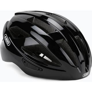 ABUS Macator Cykelhjelm, Shiny Velvet Black L - Inkluderer Fluenet, Plads til Hestehale, Fuld Ring og Aftageligt Visir