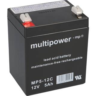 Multipower 12V - 5Ah forbrugs batteri til el-drevne køretøjer