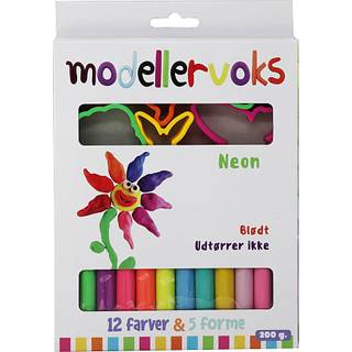 Nara modellervoks 12 stk - neon farver (På lager i varehus)