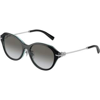 Tiffany Kvinde TF4210D 82853C Solbriller Acetat Sort Grå Rund Normal Skygge