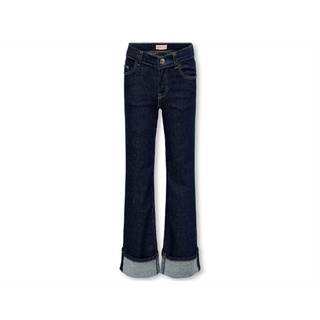 Kids Only Dark Blue Denim Wide Fold-up Jeans