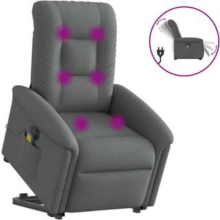 Elektrisk Massagestol Med Løftefunktion Stof Mørkegrå - Ja / Eldrevet tilbagelæningsfunktion