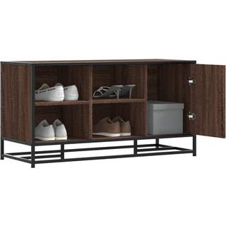 skobænk 100x40x53,5 cm konstrueret træ metal brun egetræsfarve