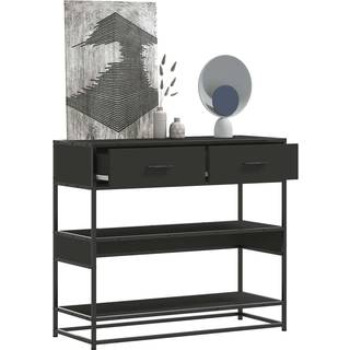 konsolbord 90x35x80 cm konstrueret træ sort