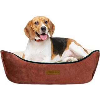 Otis & claude hi-tech kæledyr seng til hunde og katte maskine vaskbar sovende seng og skridsikre bund åndbar blød ultra-plush medium-cashmere rød