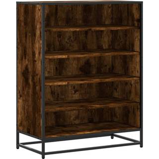 Skoskab 75X38X97,5 Cm Konstrueret Træ Og Metal - Røget eg
