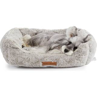 Modern Threads Ultra bld plys kledyrsseng til sm og mellemstore hunde med elegant tekstur og stilfuldt design, grt