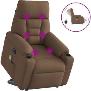 elektrisk massagestol med løftefunktion stof brun