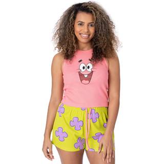 Vanilla Underground Vanilla Underground Dame Sponge Bob Firkantet Vest og Shorts Pyjamas Sæt