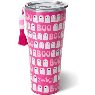 Swig Life 32oz Isoleret tumbler Rejser kaffetumbler med låg kopholder Venlig rejsekaffe krus rustfrit stål termos med låg (Faboolous)