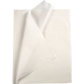 Hvidt silkepapir 50x70 cm - 25 ark til kreative projekter