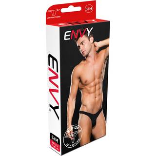 MICROFIBER LOWRISE ZIP THONG BLACK