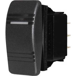 Returfjedrende strømafbryder Blue Sea Systems Contura III Switch SPDT, 1-polet, (På)-Fra-På, 20 A (12 V) / 15 A (24 V), med belysning (tændes ved (På)), sort