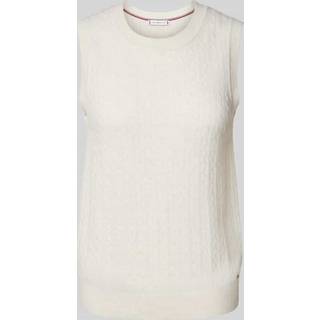 Tommy Hilfiger Tommy Hilfiger Natural Slim Wool Cable Crew Neck Tank Top Jumper