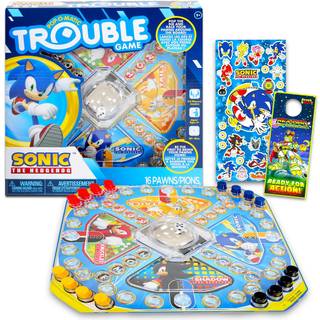 Sonic the Hedgehog Pop Up Board Game - Bundle With Sonic Board Game for Kids With Pop Up Dice Plus Stickers More | Sonic the Hedgehog -spil til f