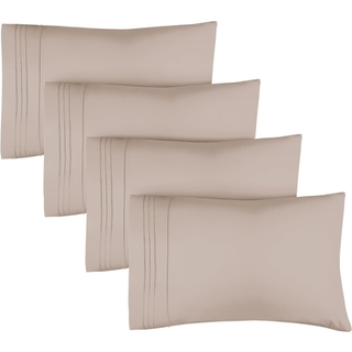 Queen Size Pillow Cases Sæt med 4 - Ekstra blød pakke med 4 pudebetræk dæksler - Hotel Luksuspudebetræk - Maskinvaskbar pudebeskyttere - 20x40 Pu