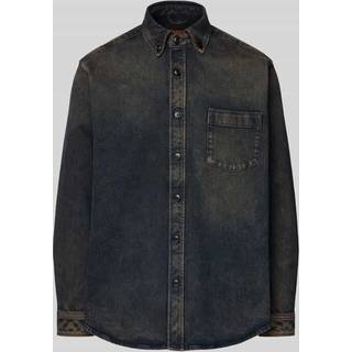 BOSS Orange Herren Overshirt blau meliert