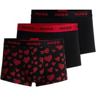HUGO Herren Trunks schwarz Baumwolle & Mix Gemustert,unifarben