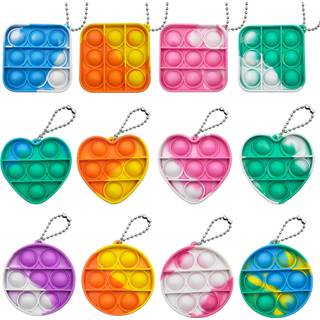Former Pop Fidget Toys Set Silicone Rainbow Popper Fidget Set til børn Sensory Squeeze Toys Stress Reliever Tool til børn Voksen Adhd Square Hear