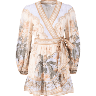 Zimmermann Wylie printed cotton wrap mini dress - multicoloured - S