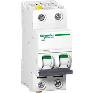 Schneider Electric Acti9 iC60N 2P 10A Dobbelt terminal C-karakteristik 6/10kA 230V Bredde 36mm