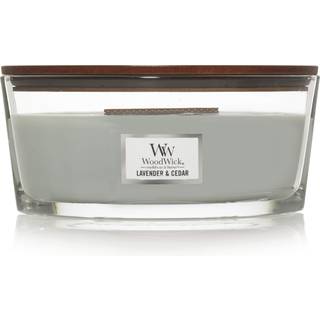 Woodwick ellipse duftende stearinlys Lavendel & Cedar 16oz | Op til 50 timers forbr?ndingstid