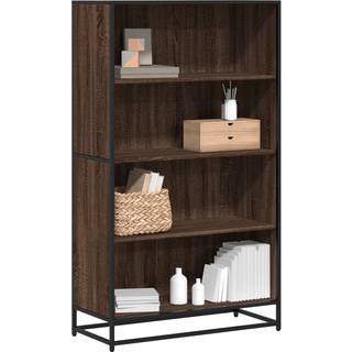 bogreol 80,5x35x139 cm konstrueret træ brun egetræsfarve