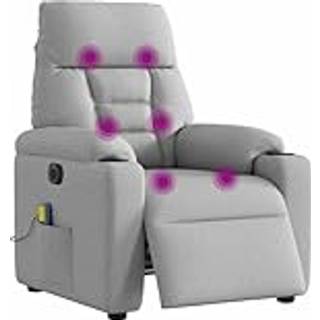 Massagestol Stof Skygrå - Ja / Eldrevet tilbagelæningsfunktion