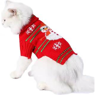 ANIAC Julehvalpesweater Snemand Lille Hunde Strik Snefnug Kattetj Vintertj til kledyr Koldt vejr Xmas Sweatshirt til killing Chihuahua Yorkie